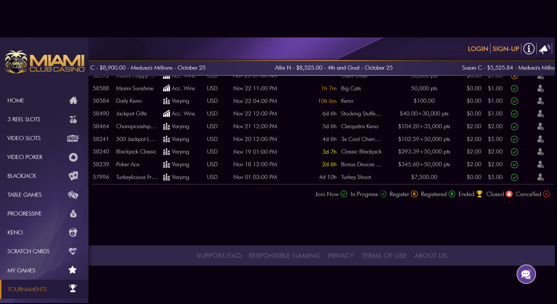 Miami
                          Blackjack Tournaments